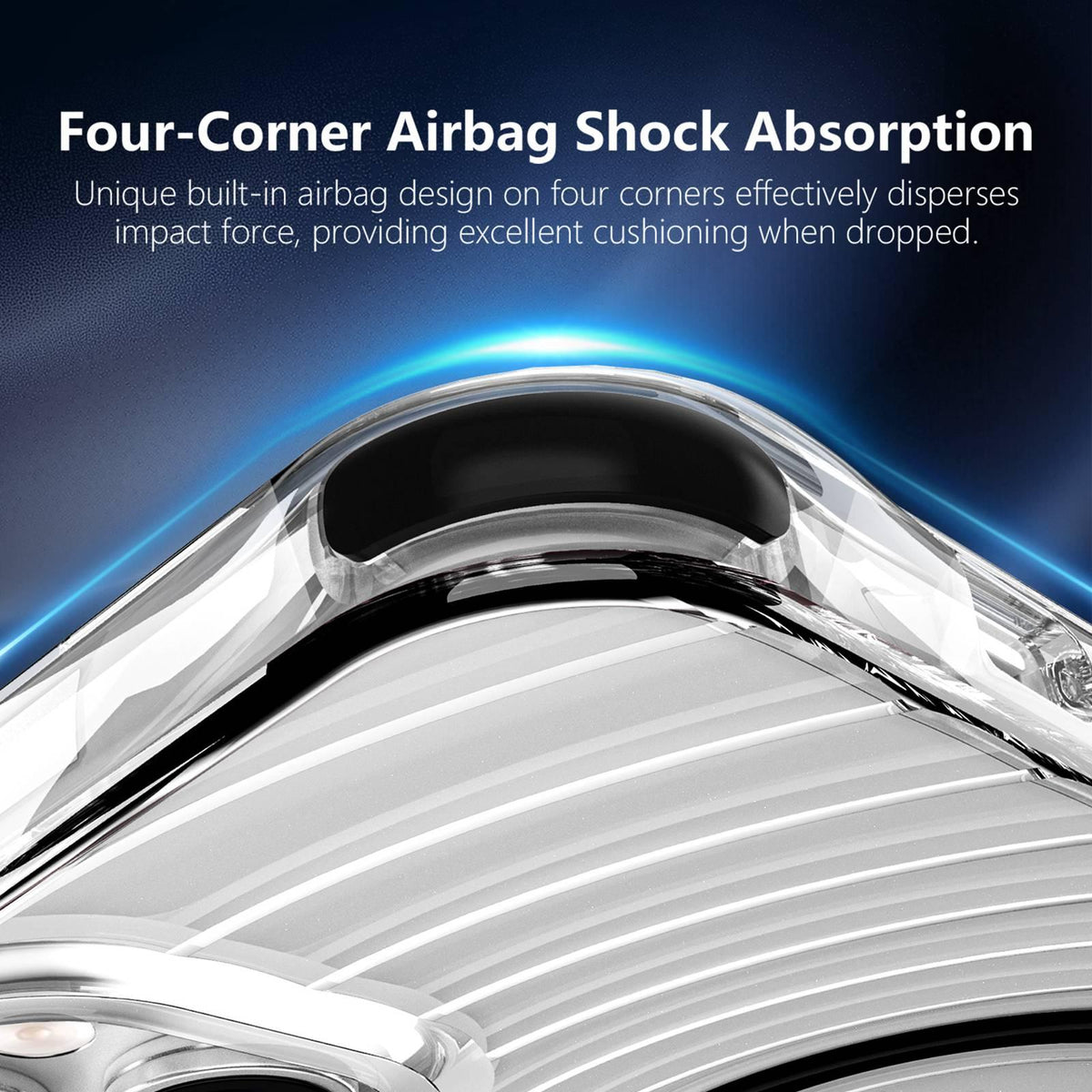 For iPhone 15 Wave Pattern Air Cushion Corners Shockproof Magnetic Phone Case - Black - EDA009985111D