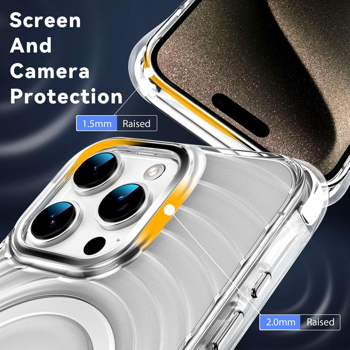 For iPhone 14 Pro Wave Pattern Air Cushion Corners Shockproof Magnetic Phone Case - White - EDA009985113B