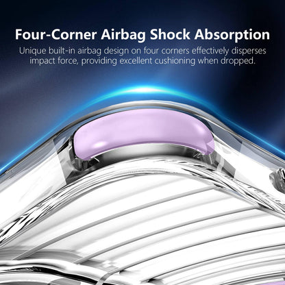 For iPhone 14 Pro Wave Pattern Air Cushion Corners Shockproof Magnetic Phone Case - Purple - EDA009985113E