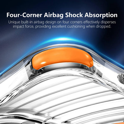 For iPhone 14 Pro Wave Pattern Air Cushion Corners Shockproof Magnetic Phone Case - Orange - EDA009985113H