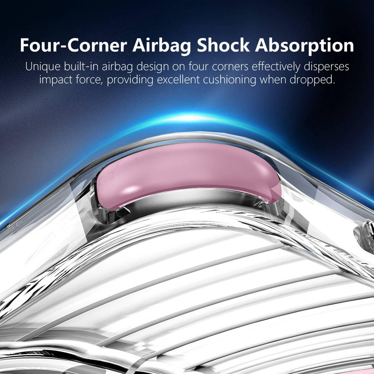 For iPhone 13 Pro Max Wave Pattern Air Cushion Corners Shockproof Magnetic Phone Case - Pink - EDA009985115A