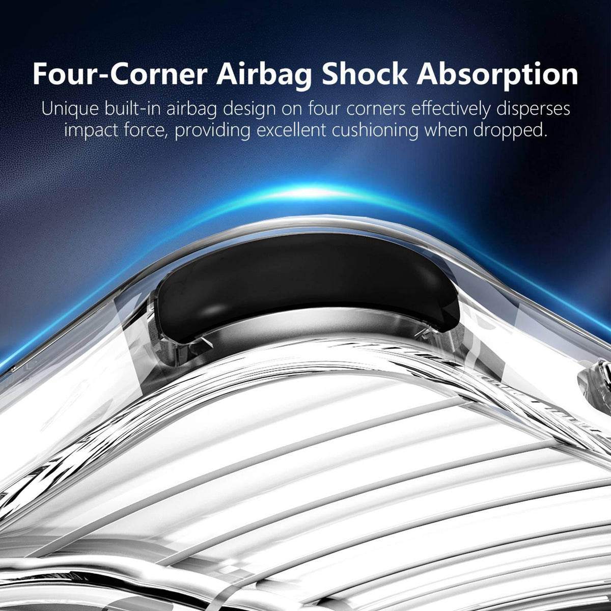 For iPhone 13 Pro Max Wave Pattern Air Cushion Corners Shockproof Magnetic Phone Case - Black - EDA009985115D