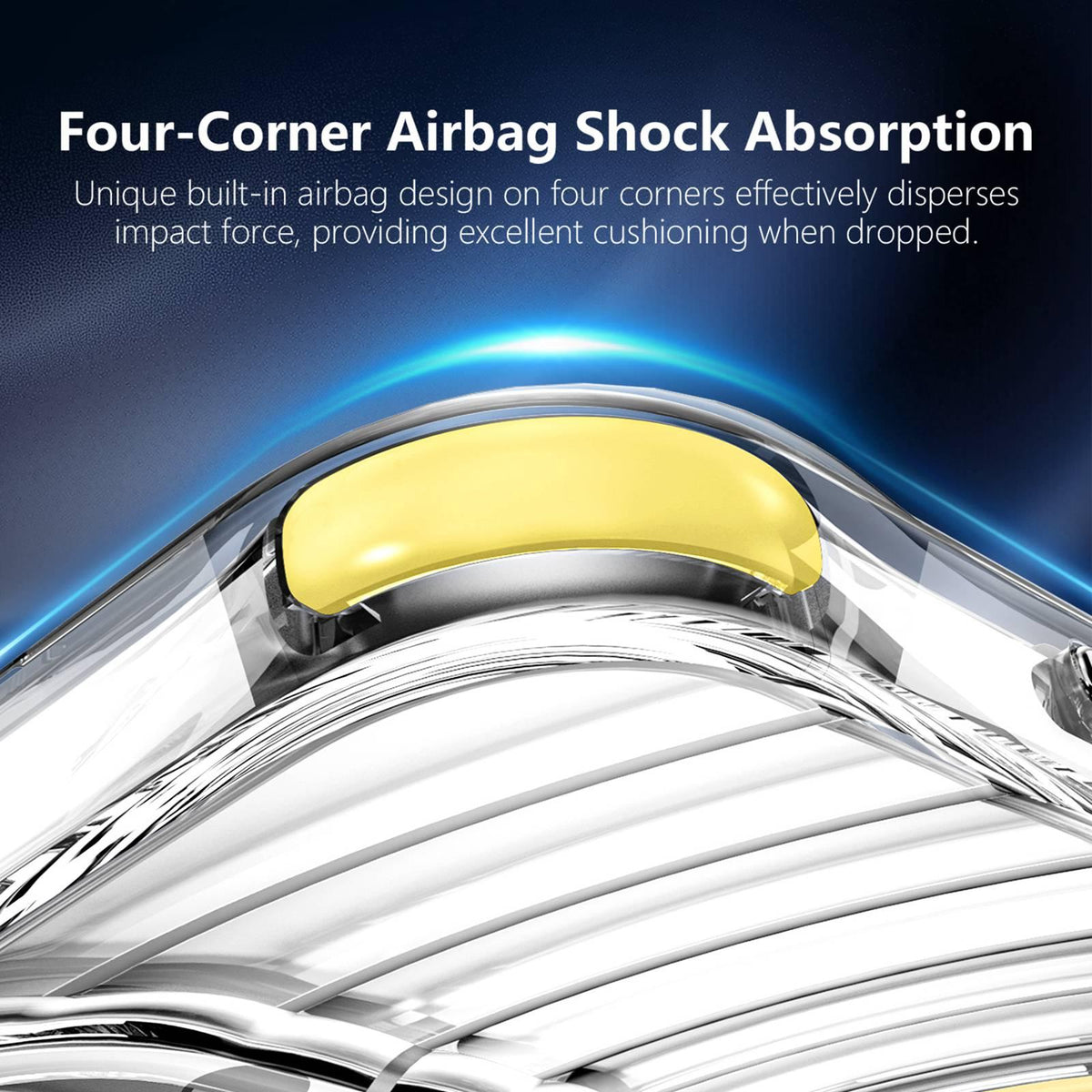 For iPhone 13 Pro Max Wave Pattern Air Cushion Corners Shockproof Magnetic Phone Case - Yellow - EDA009985115G