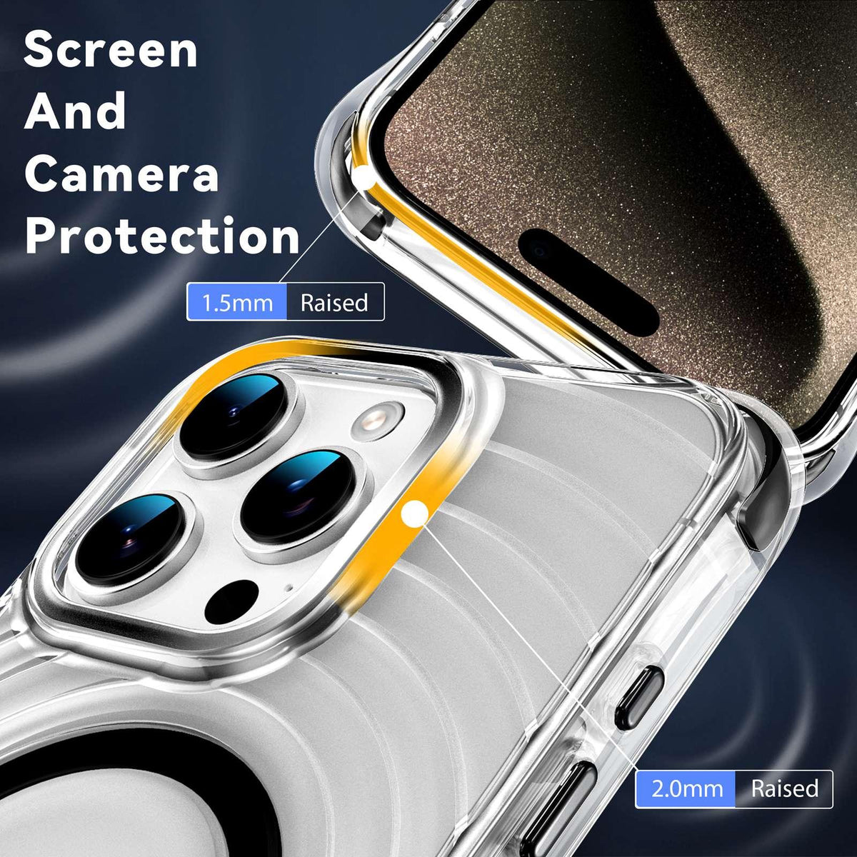 For iPhone 12 Pro Max Wave Pattern Air Cushion Corners Shockproof Magnetic Phone Case - Black - EDA009985117D