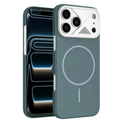For iPhone 17 Pro Ultra-thin Gold Armor PC Magnetic Phone Case - Surge Blue - EDA009985701A