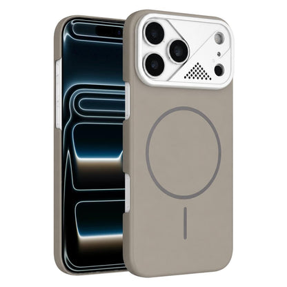 For iPhone 17 Pro Ultra-thin Gold Armor PC Magnetic Phone Case - Titanium Gray - EDA009985701F