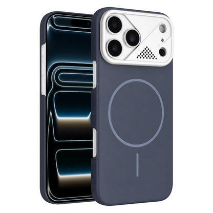 For iPhone 17 Pro Ultra-thin Gold Armor PC Magnetic Phone Case - Carbon Gray - EDA009985701G