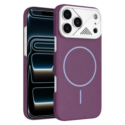 For iPhone 17 Pro Ultra-thin Gold Armor PC Magnetic Phone Case - Purple - EDA009985701I