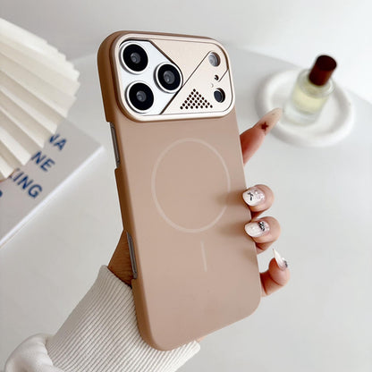 For iPhone 17 Ultra-thin Gold Armor PC Magnetic Phone Case - Desert Gold - EDA009985702E