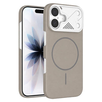 For iPhone 17 Ultra-thin Gold Armor PC Magnetic Phone Case - Titanium Gray - EDA009985702F