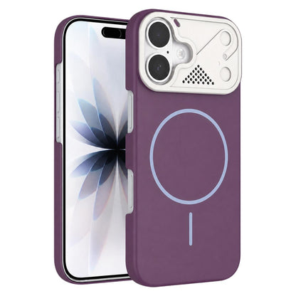 For iPhone 17 Ultra-thin Gold Armor PC Magnetic Phone Case - Purple - EDA009985702I