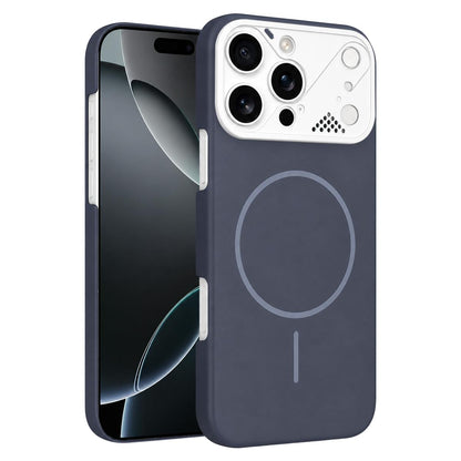 For iPhone 16 Pro Max Ultra-thin Gold Armor PC Magnetic Phone Case - Carbon Gray - EDA009985703G