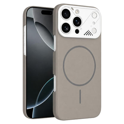 For iPhone 16 Pro Ultra-thin Gold Armor PC Magnetic Phone Case - Titanium Gray - EDA009985704F