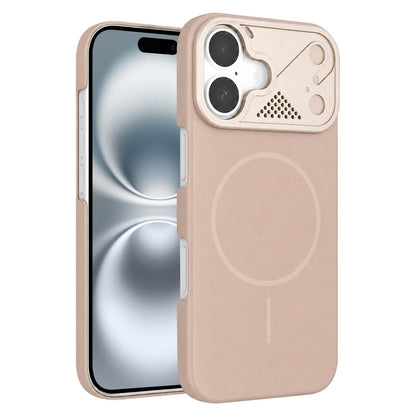 For iPhone 16 Ultra-thin Gold Armor PC Magnetic Phone Case - Desert Gold - EDA009985705E