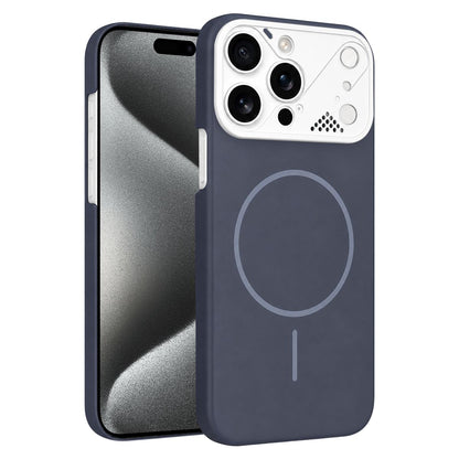For iPhone 15 Pro Max Ultra-thin Gold Armor PC Magnetic Phone Case - Carbon Gray - EDA009985706G