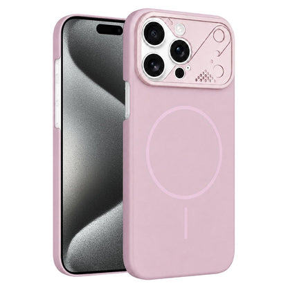 For iPhone 15 Pro Max Ultra-thin Gold Armor PC Magnetic Phone Case - Sakura Pink - EDA009985706H