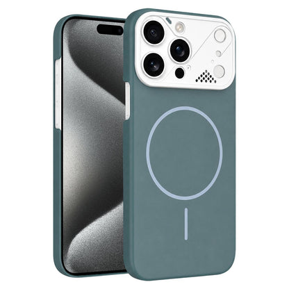 For iPhone 15 Pro Ultra-thin Gold Armor PC Magnetic Phone Case - Surge Blue - EDA009985707A