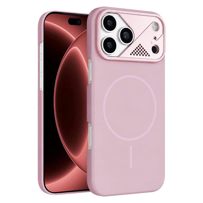 For iPhone 18 Pro Max Ultra-thin Gold Armor PC Magnetic Phone Case - Sakura Pink - EDA009985710H