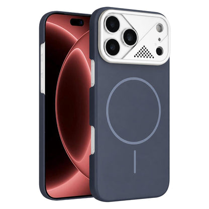 For iPhone 18 Pro Ultra-thin Gold Armor PC Magnetic Phone Case - Carbon Gray - EDA009985711G