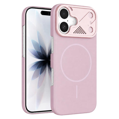 For iPhone 18 Ultra-thin Gold Armor PC Magnetic Phone Case - Sakura Pink - EDA009985712H