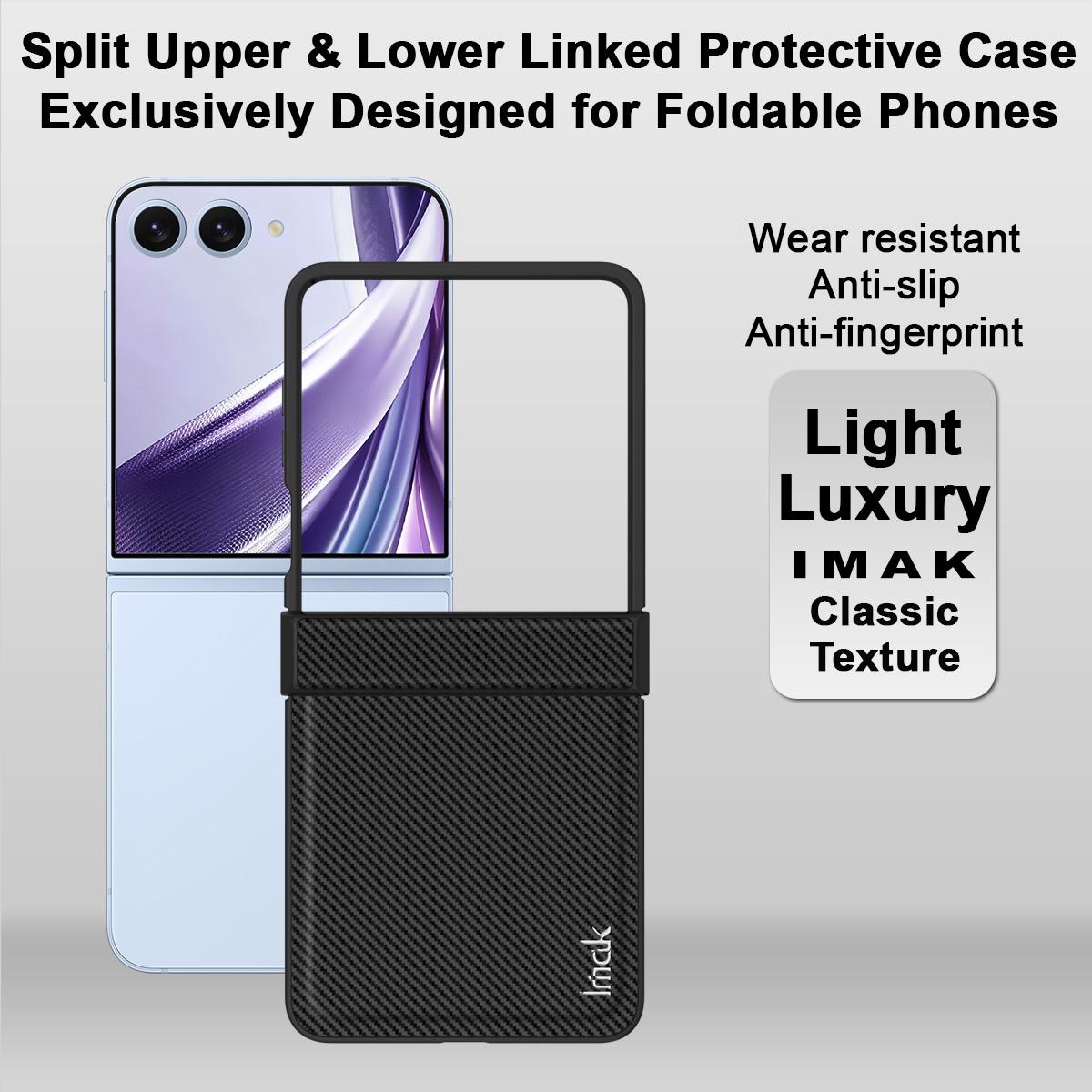 For Galaxy Z Flip8 5G imak Ruiyi Series Carbon Fiber PU + PC Phone Case - Default - EDA009986703