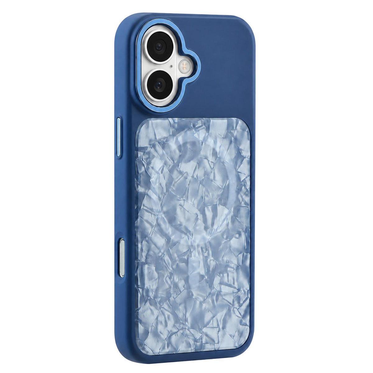 For iPhone 17 Iridescent Solid Color Shell Patterned Magnetic Phone Case - Blue - EDA009987103B