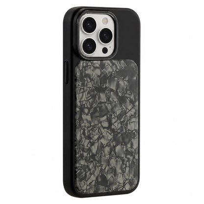 For iPhone 14 Pro Iridescent Solid Color Shell Patterned Magnetic Phone Case - Black - EDA009987111C