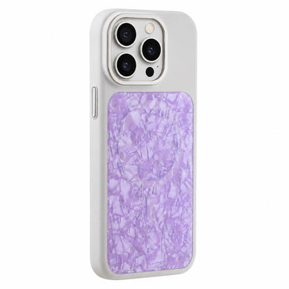 For iPhone 13 Pro Iridescent Solid Color Shell Patterned Magnetic Phone Case - Purple - EDA009987114F
