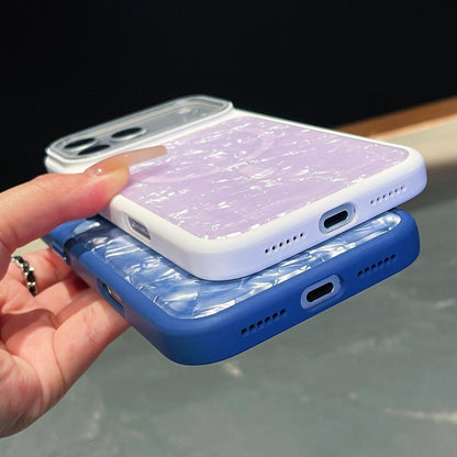 For iPhone 13 Pro Max Iridescent Solid Color Shell Patterned Magnetic Phone Case - Pink - EDA009987113E