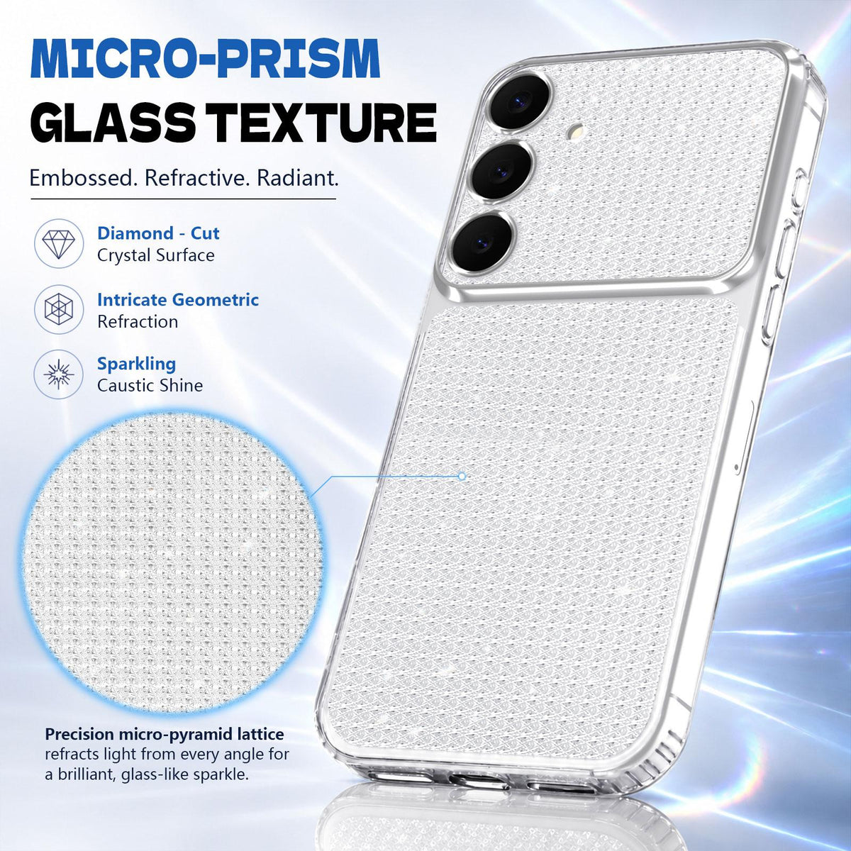 For Galaxy S25 5G / S24 5G Sparkling Diamond Glitter Airbag Phone Case - White - EDA009987206A
