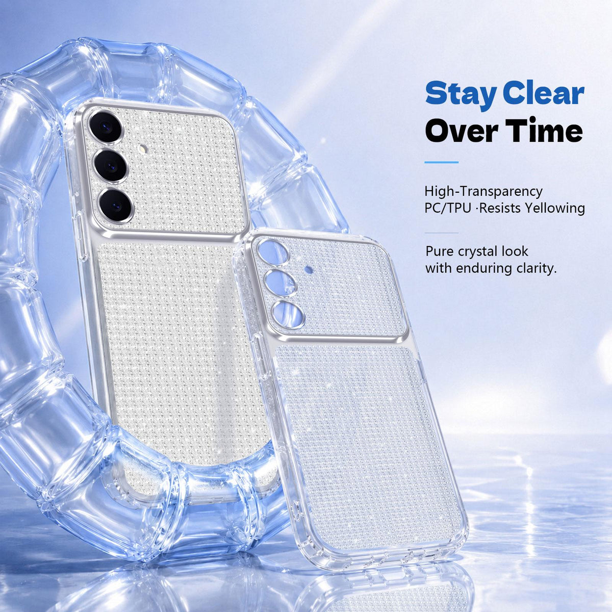 For Galaxy S25 5G / S24 5G Sparkling Diamond Glitter Airbag Phone Case - White - EDA009987206A