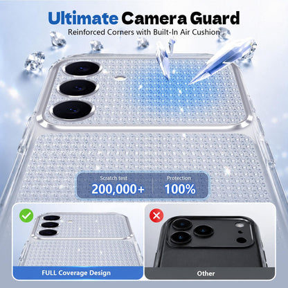 For Galaxy S25 5G / S24 5G Sparkling Diamond Glitter Airbag Phone Case - White - EDA009987206A