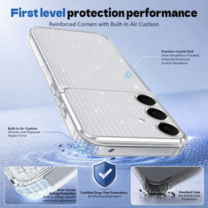For Galaxy S25 5G / S24 5G Sparkling Diamond Glitter Airbag Phone Case - White - EDA009987206A