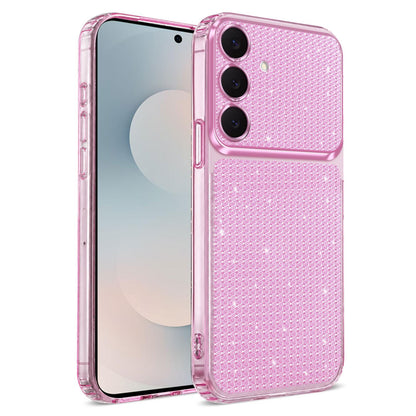 For Galaxy S25 5G / S24 5G Sparkling Diamond Glitter Airbag Phone Case - Pink - EDA009987206C