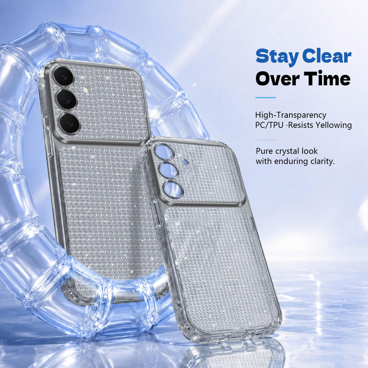 For Galaxy S25 5G / S24 5G Sparkling Diamond Glitter Airbag Phone Case - Black - EDA009987206D