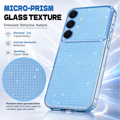 For Galaxy S25 5G / S24 5G Sparkling Diamond Glitter Airbag Phone Case - Blue - EDA009987206E