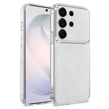 For Galaxy S24 Ultra 5G Sparkling Diamond Glitter Airbag Phone Case - White - EDA009987207A