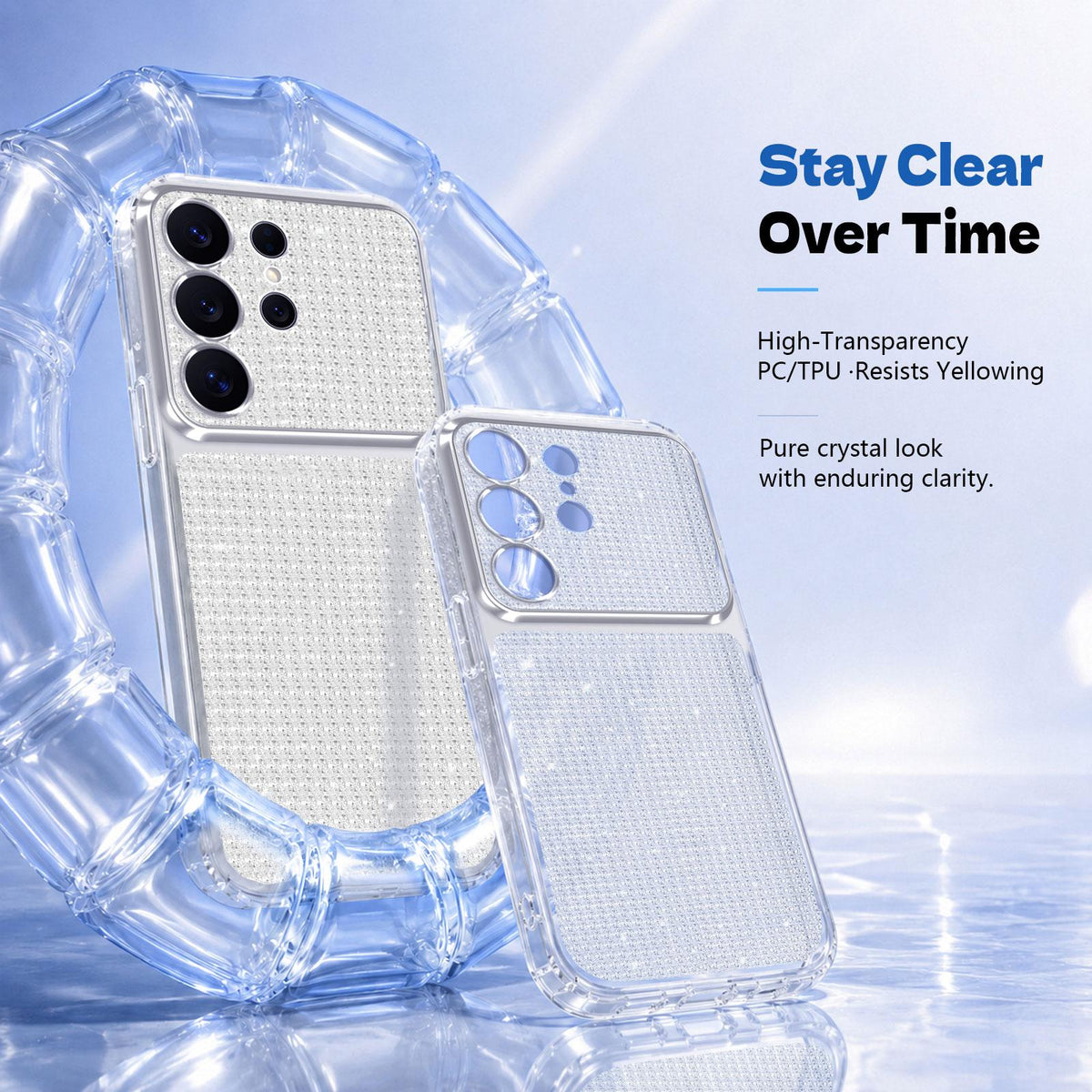For Galaxy S24 Ultra 5G Sparkling Diamond Glitter Airbag Phone Case - White - EDA009987207A