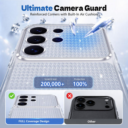 For Galaxy S24 Ultra 5G Sparkling Diamond Glitter Airbag Phone Case - White - EDA009987207A