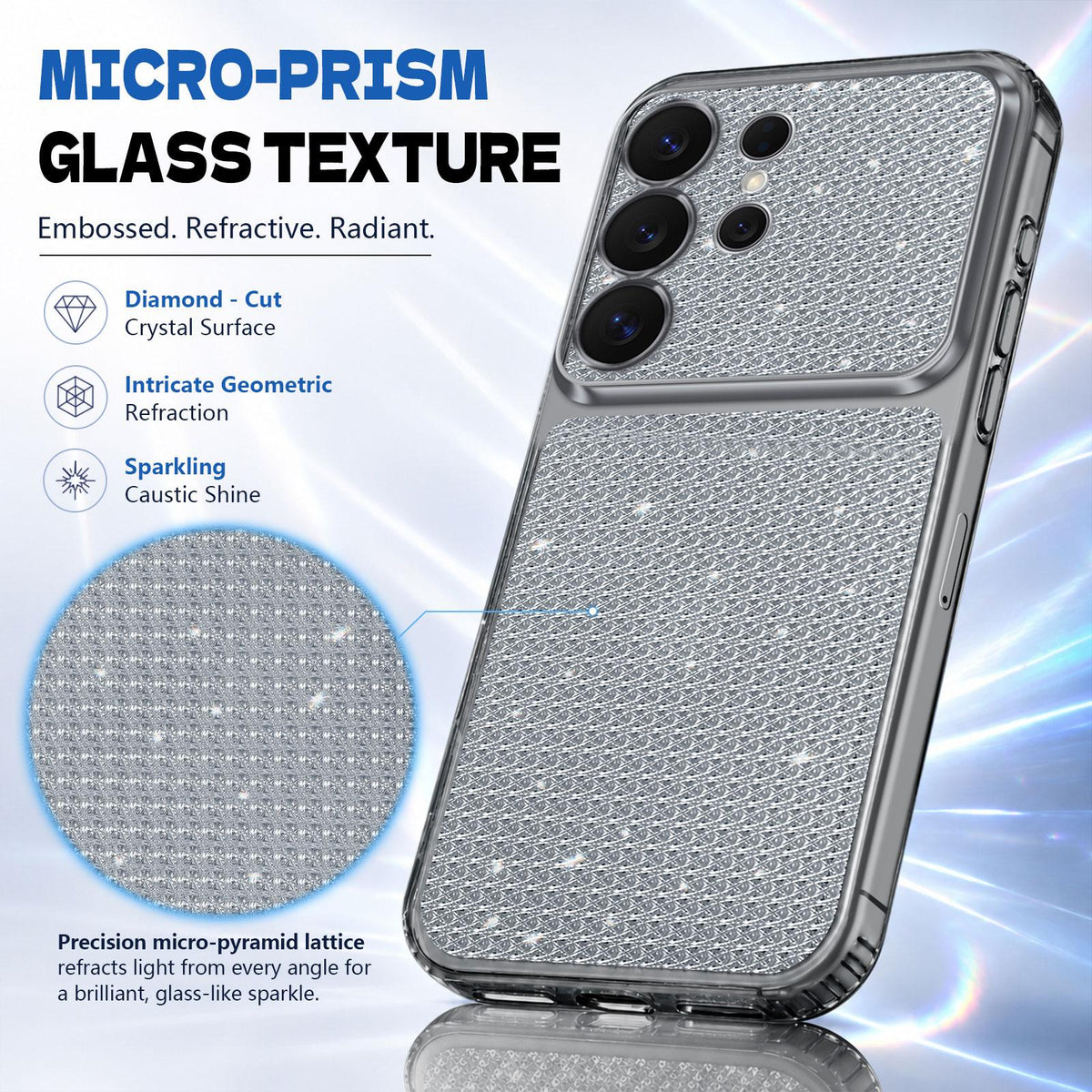For Galaxy S24 Ultra 5G Sparkling Diamond Glitter Airbag Phone Case - Black - EDA009987207D