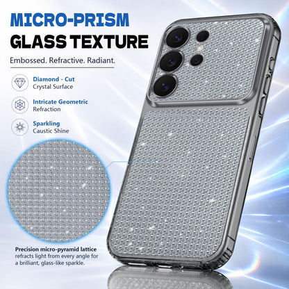 For Galaxy S24 Ultra 5G Sparkling Diamond Glitter Airbag Phone Case - Black - EDA009987207D