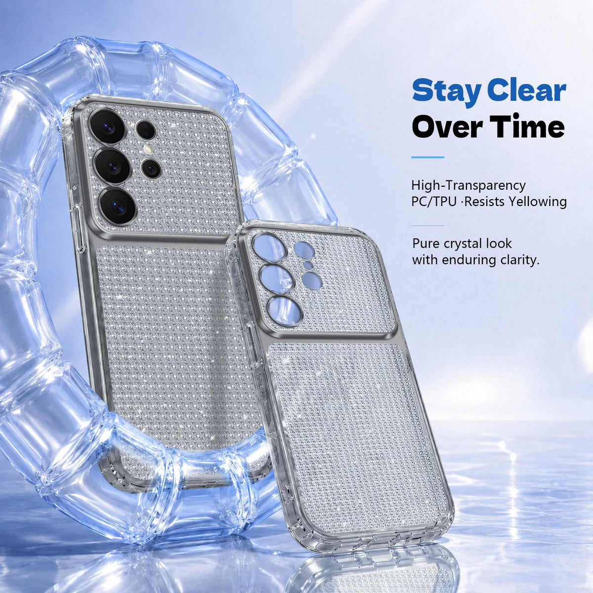 For Galaxy S24 Ultra 5G Sparkling Diamond Glitter Airbag Phone Case - Black - EDA009987207D