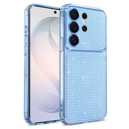For Galaxy S24 Ultra 5G Sparkling Diamond Glitter Airbag Phone Case - Blue - EDA009987207E
