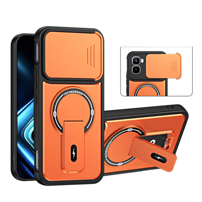 For Infinix GT 50 Pro Sliding Camshield Holder Magnetic Phone Case - Orange - EDA009987301A