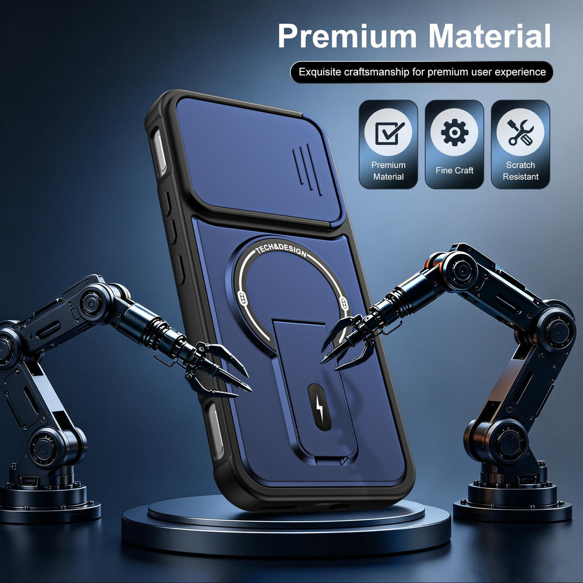 For Infinix GT 50 Pro Sliding Camshield Holder Magnetic Phone Case - Black - EDA009987301B