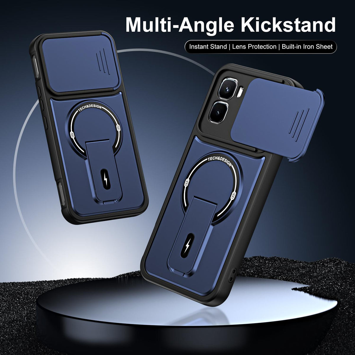 For Infinix GT 50 Pro Sliding Camshield Holder Magnetic Phone Case - Red - EDA009987301C