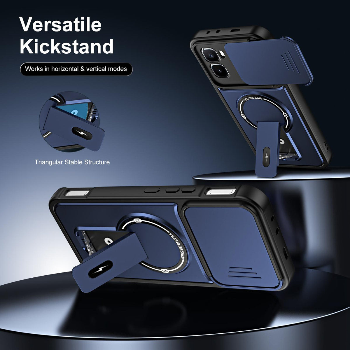 For Infinix GT 50 Pro Sliding Camshield Holder Magnetic Phone Case - Red - EDA009987301C