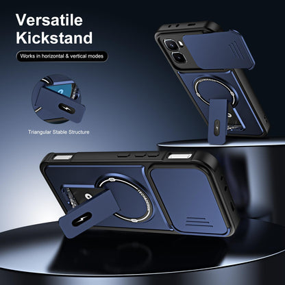 For Infinix GT 50 Pro Sliding Camshield Holder Magnetic Phone Case - Red - EDA009987301C