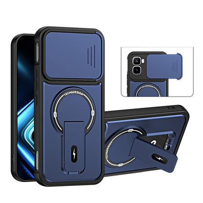For Infinix GT 50 Pro Sliding Camshield Holder Magnetic Phone Case - Blue - EDA009987301D