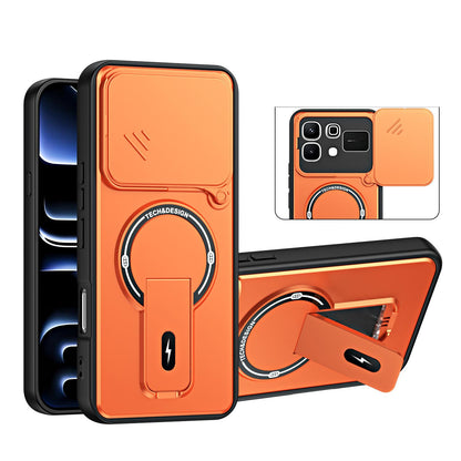 For Infinix Note 60 / Note 60 Pro Sliding Camshield Holder Magnetic Phone Case - Orange - EDA009987303A